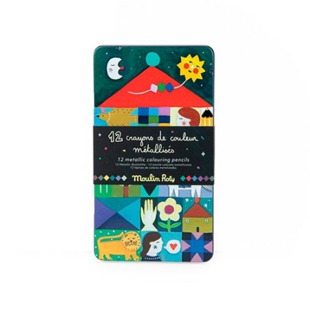 12 Lápices Colores Metalizados Comètes Filantes | La Comba Infantil