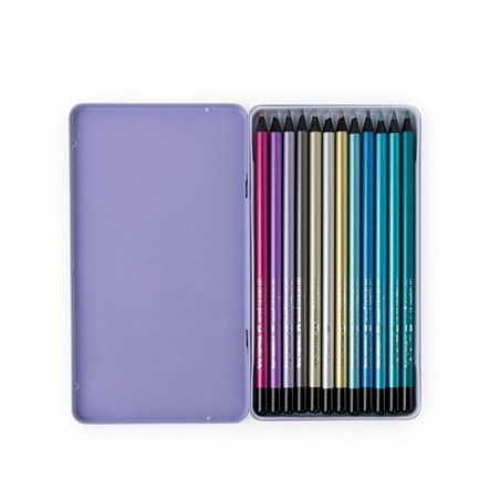 Set de 12 Lápices de Colores Metalizados Comètes Filantes - Moulin Roty