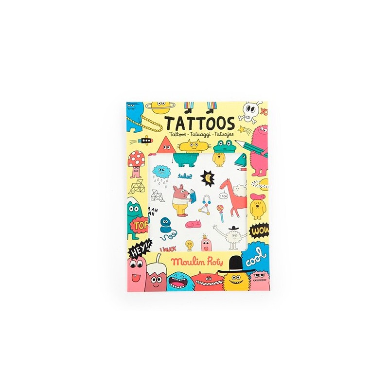 Tatuajes Temporales para Niños Moulin Roty - Les Schmouks (Divertidos y Gamberros)