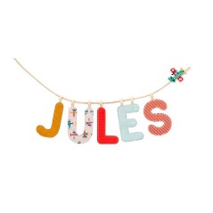 Letra Tela L Ocre Fosforescente Lilliputiens | La Comba