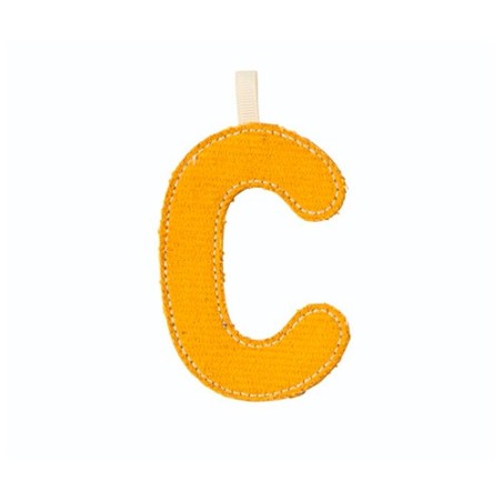 Letra Tela C ocre Fosforescente Lilliputiens | La Comba