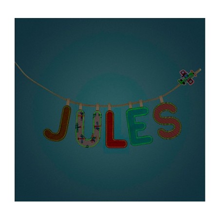 Letra de Tela E Rosa Lilliputiens - Detalle Fosforescente para Decoración