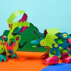 Clixo Dino Adventure Pack 36 piezas | Construcción Magnética Flexible