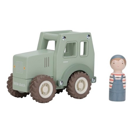 Tractor de Madera con Personaje Little Dutch | Juguete FSC | La Comba