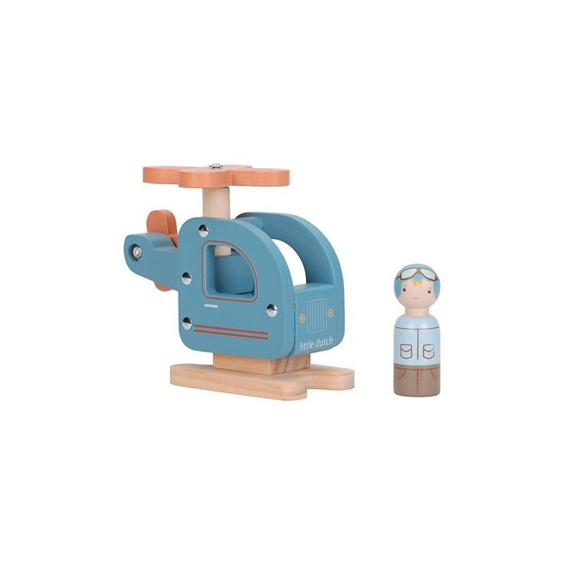Helicóptero de Madera FSC Little Dutch - Juguete de Iniciación