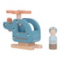 Helicóptero de madera azul de Little Dutch con hélices giratorias y certificación FSC