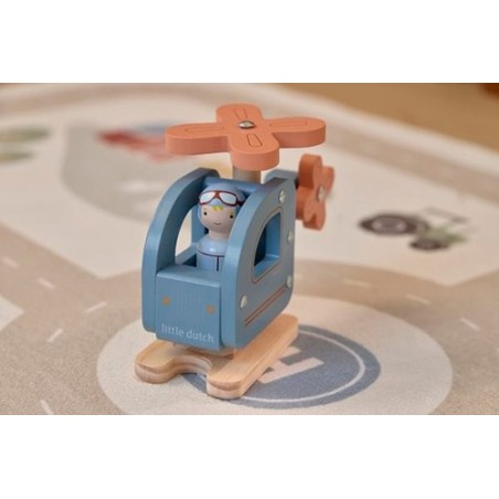 Helicóptero de Madera FSC Little Dutch - Juguete de Iniciación