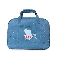 Bolso de playa grande azul con hipopótamo y rejilla antiarena Monnëka en La Comba Infantil