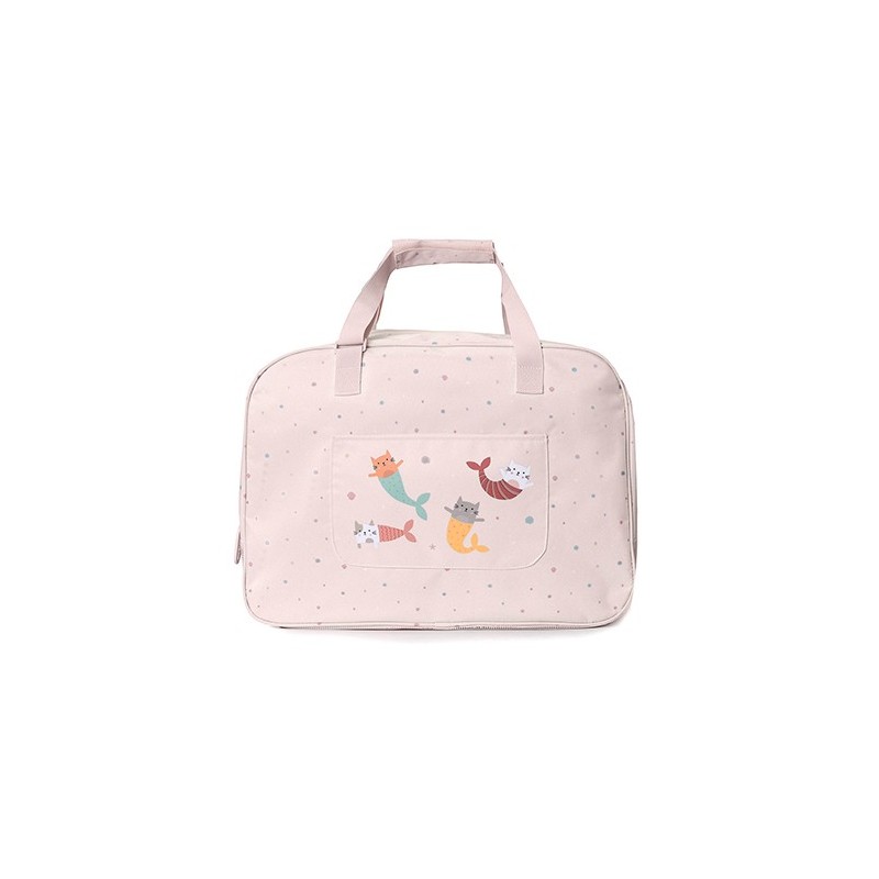 Bolso de Playa Grande con Rejilla Antiarena Monnëka | Mermaid Cats (Gatos Sirena)