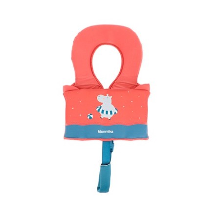 Chaleco Flotador Aprendizaje Monnëka 1-2 años | Hippos Coral (Novedad 2026)