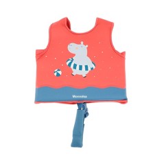 Chaleco Flotador de Aprendizaje Monnëka | Hippos Coral (Tallas 2-3 y 3-6 años)