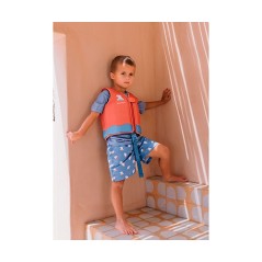 Chaleco Flotador Monnëka Hippos Coral | Tallas 2-6 años La Comba