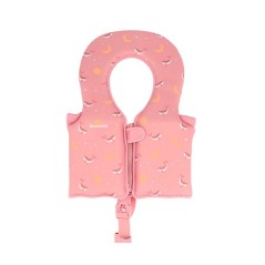 Nuevo chaleco flotador aprendizaje Monnëka 2026 talla 1-2 años diseño Whale Pink con nombre personalizado en vinilo La Comba
