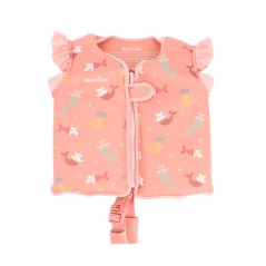 Chaleco flotador de neopreno infantil Mermaid Cats Monnëka personalizable con nombre en vinilo textil en La Comba Infantil