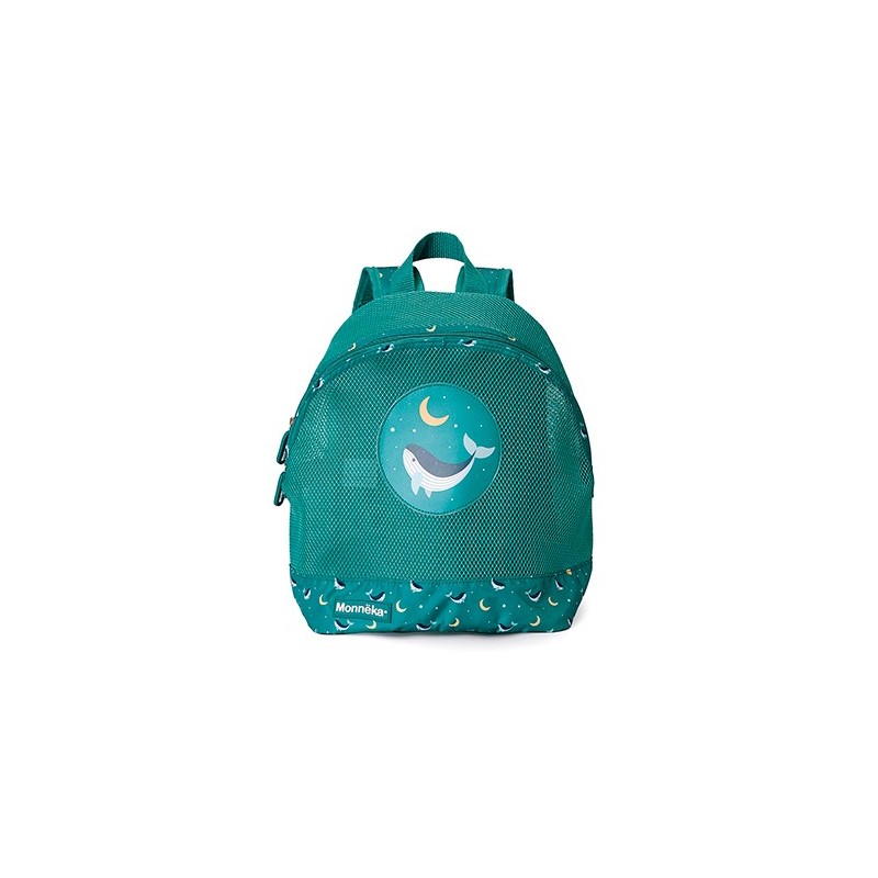 Mochila Infantil de Rejilla Antiarena Monnëka | Colección Whale Teal (Turquesa)