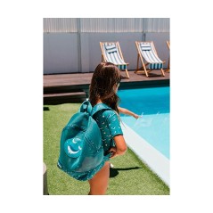 Mochila Infantil Rejilla Monnëka Whale Teal | La Comba