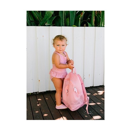 Mochila Infantil de Rejilla Antiarena Monnëka | Colección Whale Pink (Ballenas)