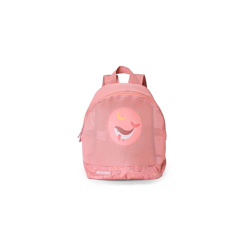 Mochila Infantil de Rejilla Antiarena Monnëka | Colección Whale Pink (Ballenas)