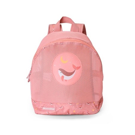 Mochila Infantil Rejilla Monnëka Whale Pink | La Comba