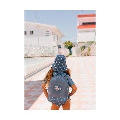 Mochila Infantil de Rejilla Antiarena Monnëka | Colección Hippos (Azul)