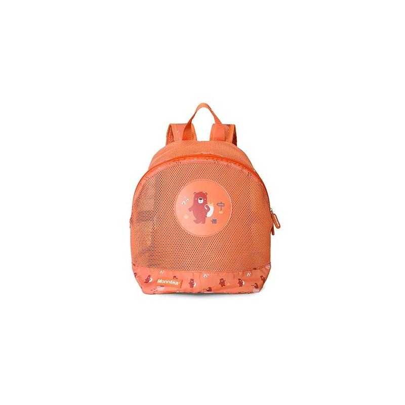 Mochila Infantil de Rejilla Antiarena Monnëka | Colección Camping (Melocotón)