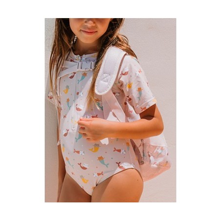 Mochila Infantil de Rejilla Antiarena Monnëka | Mermaid Cats (Gatos Sirena)