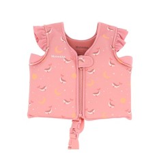 Chaleco flotador de neopreno Monnëka diseño Whale Pink para aprendizaje de natación de 2 a 6 años personalizable en La Comba.