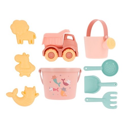 Set de juguetes de playa ecológicos Monnëka 2026 diseño Mermaid cats en La Comba.