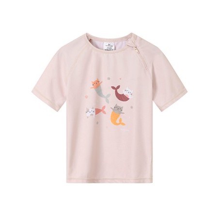 Camiseta de Protección Solar Infantil Mermaid Cats | UPF 50+ Monnëka