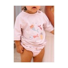 Camiseta Protección Solar Mermaid Cats UPF 50+ | La Comba