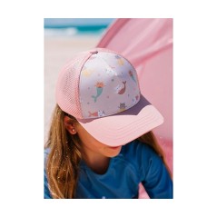 Gorra Infantil Monnëka Mermaid Cats | Gorra Trucker Transpirable Rosa