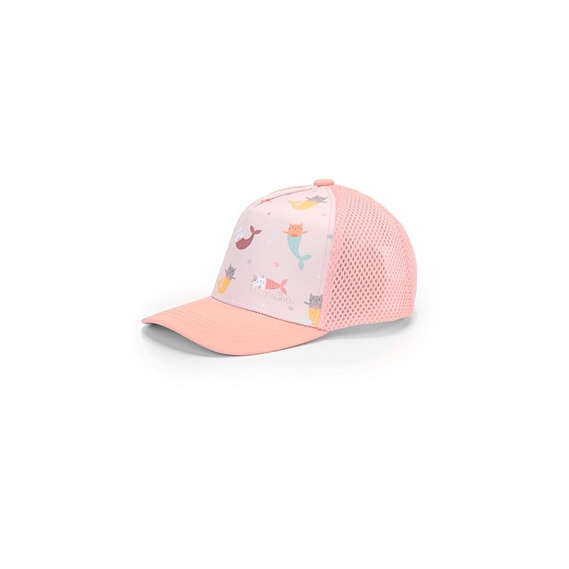 Gorra Infantil Monnëka Mermaid Cats | Gorra Trucker Transpirable Rosa