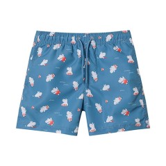 Bañador tipo short para niño azul con estampado de hipopótamos Hippos Monnëka La Comba