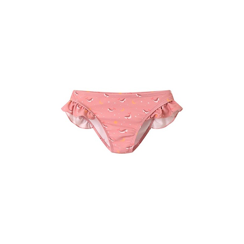 Braguita de Baño Infantil Whale Pink con Volantes | Protección UPF 50+