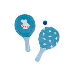 Juego de dos palas de playa de neopreno color azul con estampado de hipopótamos Hippos Monnëka La Comba