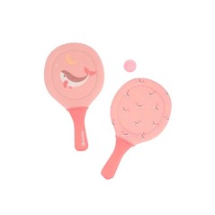 Juego de dos palas de playa de neopreno color rosa pastel con estampado de ballena Whale Pink Monnëka La Comba