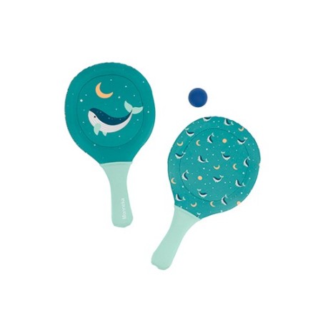 Juego de Palas de Playa de Neopreno Whale Teal | Monnëka con Pelota