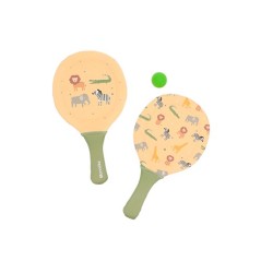 Juego de dos palas de playa de neopreno color mostaza con animales de la selva Wild Animals Monnëka La Comba