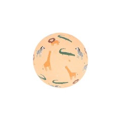 Pelota grande para bebé de caucho color mostaza con estampado de animales Wild Animals Monnëka La Comba
