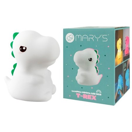 Lámpara de Noche LED RGB T-Rex Dinosaurio | Silicona Suave Recargable Mary's