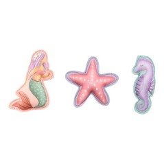 Tres figuras de neopreno para bucear con forma de sirena, estrella de mar y caballito de mar de Little Dutch