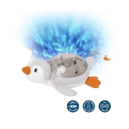 Pingüino Wiggly Penguin Cloud B - Peluche Relajante con Proyección y Sonido