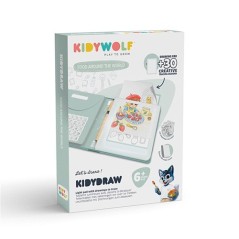 Caja de la tableta de dibujo retroiluminada Kidydraw Pad Alimentos del Mundo de Kidywolf con ilustraciones