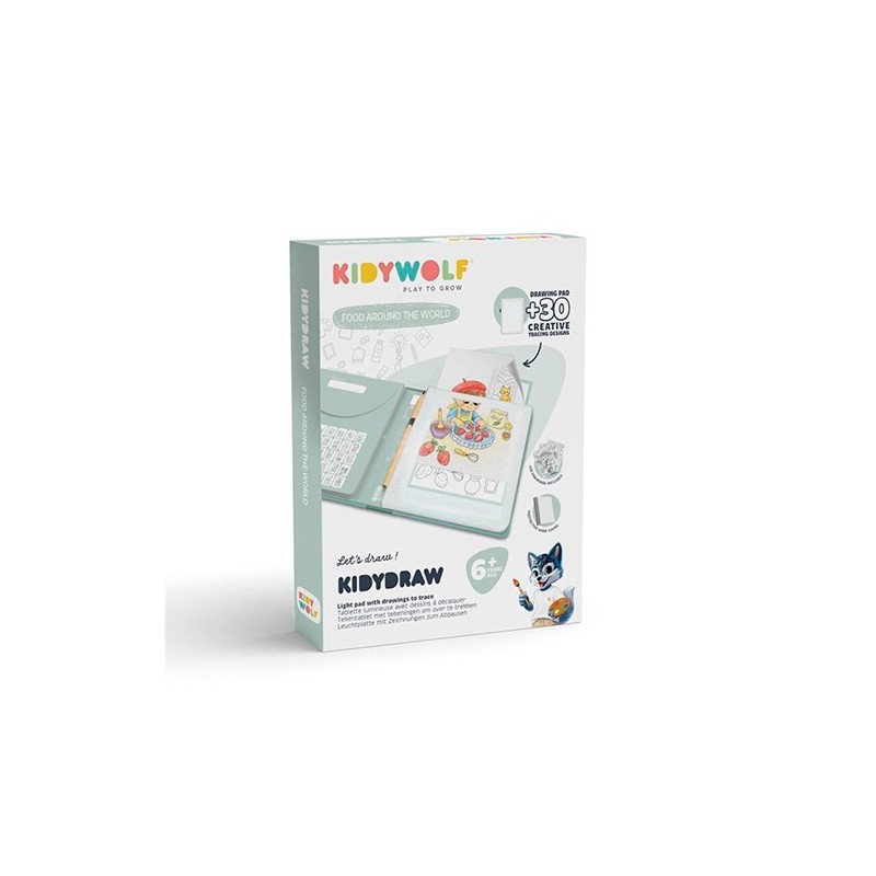 Tableta de Dibujo Retroiluminada Kidydraw Pad Alimentos del Mundo | Kidywolf
