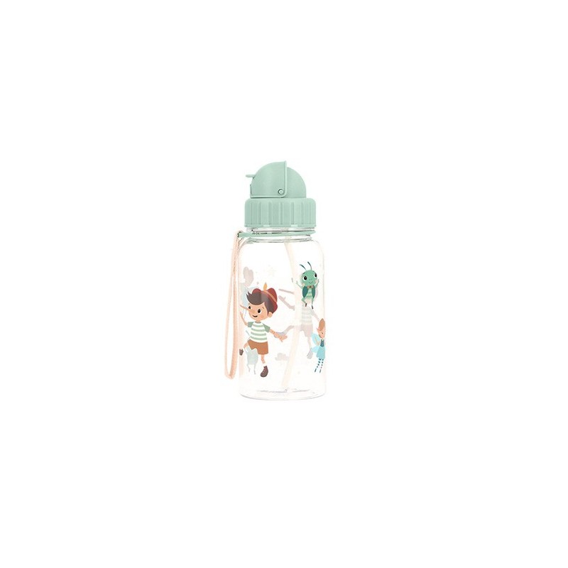 Botella de Tritán Infantil con Pajita The Wooden Boy 500ml | Tutete Botella de Tritán Infantil con Pajita The Wooden Boy 500ml | Tutete