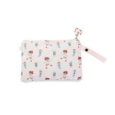 Funda plana para bocadillo infantil de Tutete, modelo The Wooden Boy, en color blanco roto con estampado de pinocho