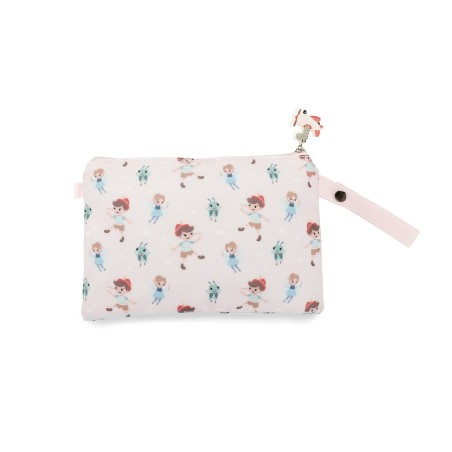 Funda plana para bocadillo infantil de Tutete, modelo The Wooden Boy, en color blanco roto con estampado de pinocho