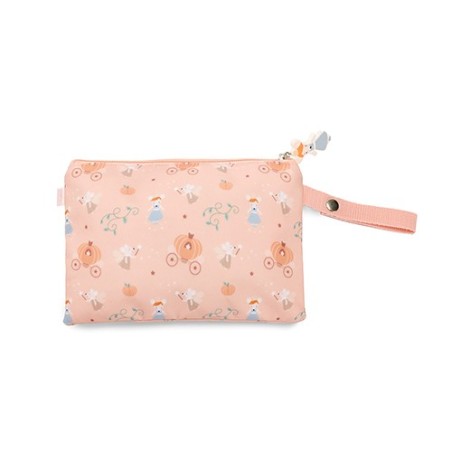 Funda plana para bocadillo infantil de Tutete, modelo Mouse Fairies, en color rosa melocotón con estampado de ratitas hadas