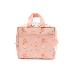Bolsa térmica infantil para la merienda de Tutete, modelo Mouse Fairies, en color rosa empolvado con estampado de carrozas