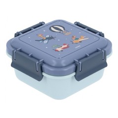 Caja de almuerzo grande infantil de Tutete, modelo Planes, con base azul claro estampada con animales en aviones